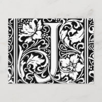 Letter J Mediaeval Monogram Art Nouveau