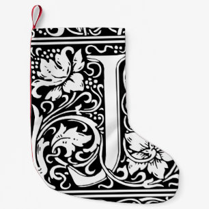 Letter J Mediaeval Monogram Art Nouveau Small Christmas Stocking