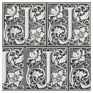 Letter J Mediaeval Monogram Vintage Initial Fabric