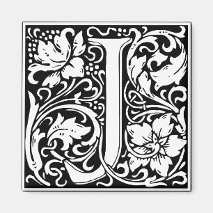 Letter J Mediaeval Monogram Vintage Initial Magnet