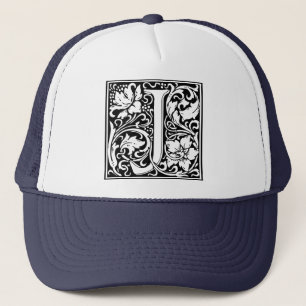 Letter J Mediaeval Monogram Vintage Initial Trucker Hat