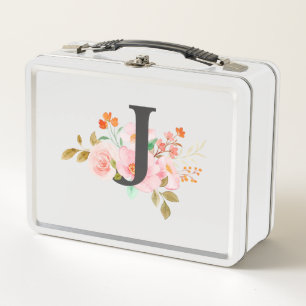 Letter J Metal Lunch Box