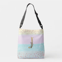 *~ LETTER J Monogram Gold Glitter Pastel Colors