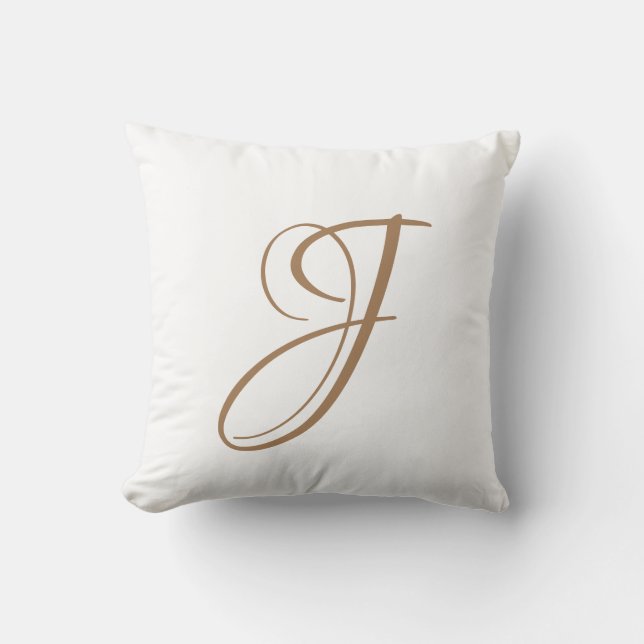 Letter J Monogram Initial Custom Cushion (Front)