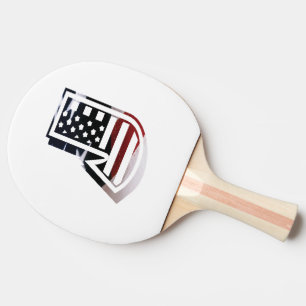 Letter J Monogram Initial USA Ping Pong Paddle