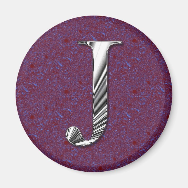 Letter J Monogram Magnet (Front)