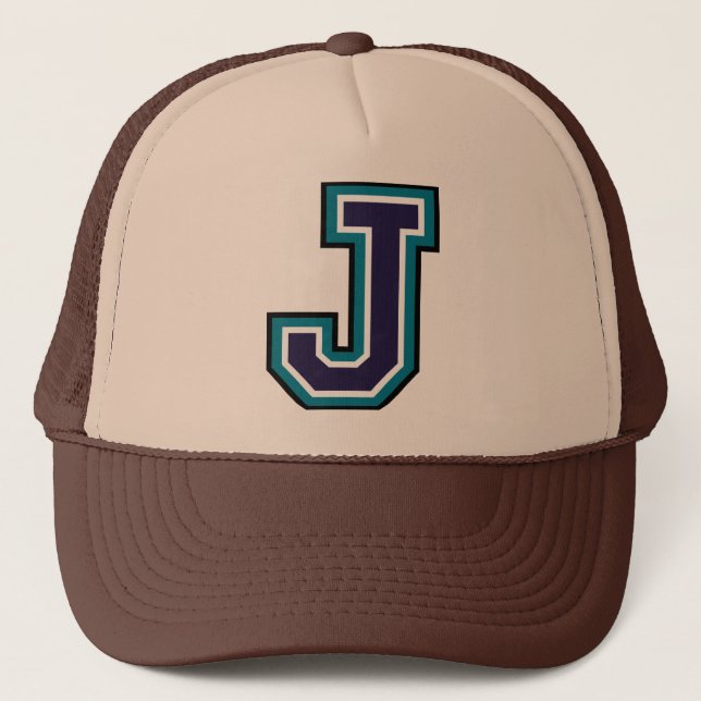 Letter "J" Monogram Trucker Hat (Front)