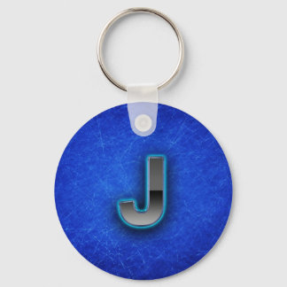 Letter J - neon blue edition Key Ring