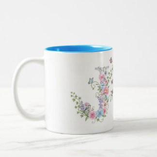 Letter J, Shabby Chic by Natasha Us   Two-Tone Coffee Mug