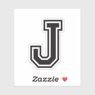 Letter J sporty college font alphabet