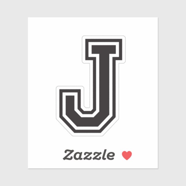 Letter J sporty college font alphabet (Sheet)