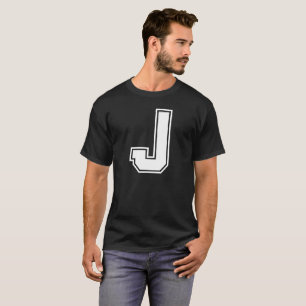 Letter J University Style Personalised Alphabet T-Shirt
