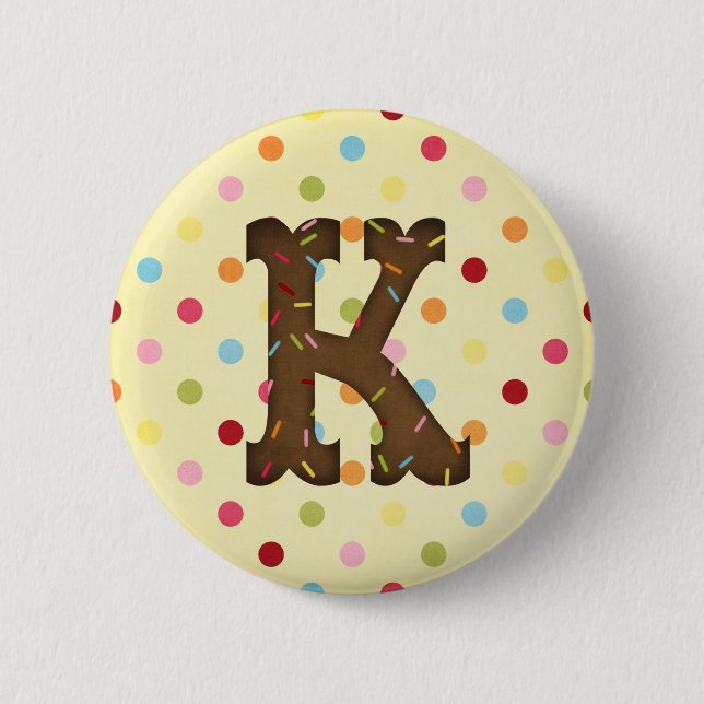 Letter K 6 Cm Round Badge (Front)