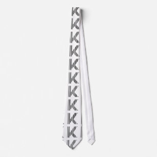 LETTER K BAR CODE First Initial Barcode Pattern Tie