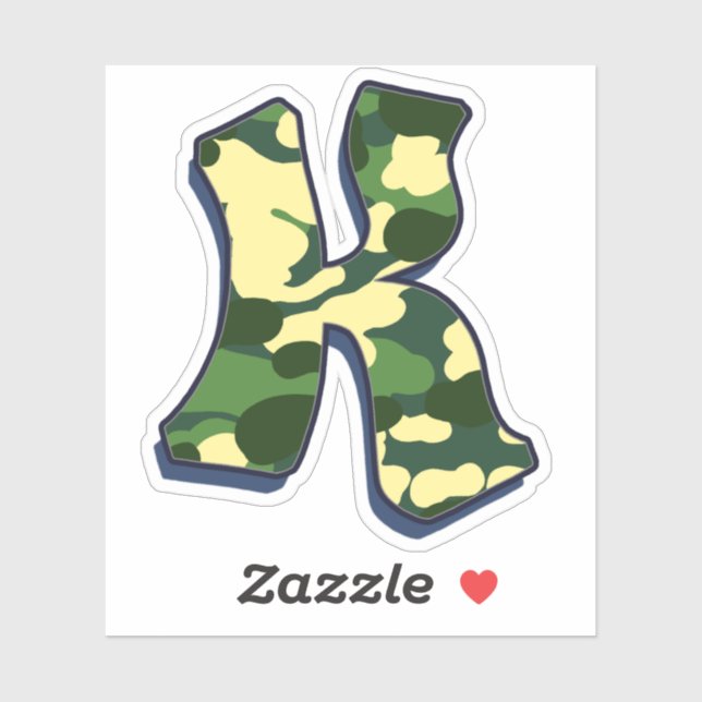 Letter K - Camo Green (Sheet)