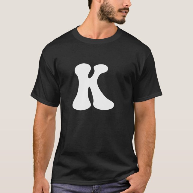 Letter K Capital Alphabet Team Groups Costume Matc T-Shirt (Front)