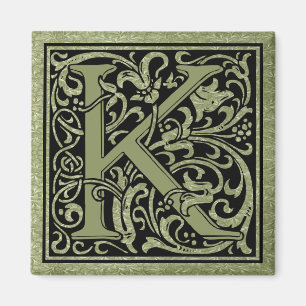 Letter K First Letter Monogram Magnet