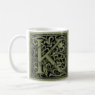 Letter K First Letter Monogram Personalised Coffee Mug