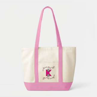 Letter K in Soccer Pink Monogram Tote