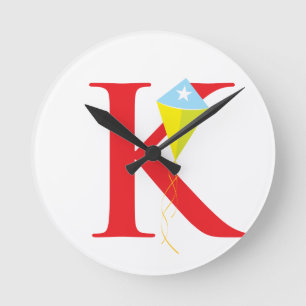 Letter K Initial Clock