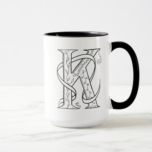 Letter K Initialled Mug (Right)
