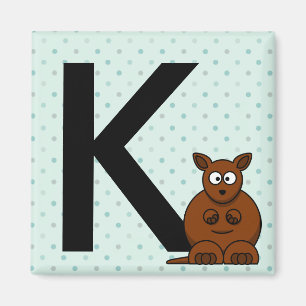 "Letter K" is for kangaroo Children's Magnets