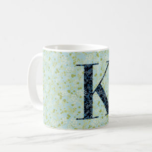 Letter K light green and blue liberty Coffee Mug