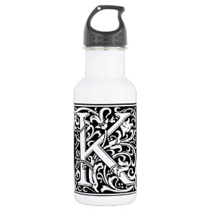 Letter K Mediaeval Monogram Art Nouveau 532 Ml Water Bottle
