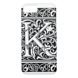 Letter K Mediaeval Monogram Art Nouveau iPhone 8/7 Case