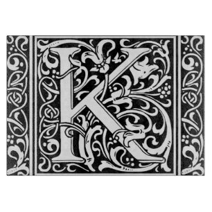 Letter K Mediaeval Monogram Art Nouveau Cutting Board