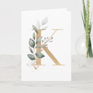 Letter K Monogram Card