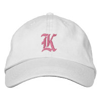 Letter K Monogram Embroidered Hat