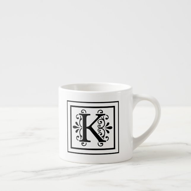 Letter K Monogram Espresso Mug (Right)