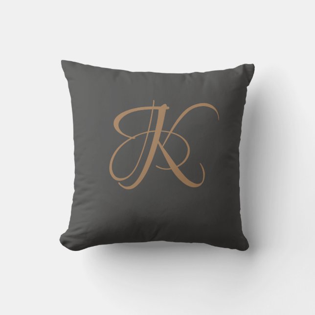 Letter K Monogram Initial Custom Cushion (Front)