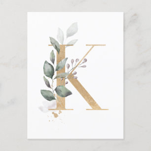 Letter K Monogram Postcard
