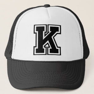 Letter "K" Monogram Trucker Hat