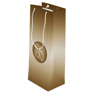 "Letter K" Monogram Wine Gift Bag