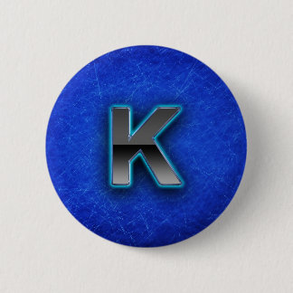 Letter K - neon blue edition 6 Cm Round Badge