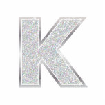 Letter K Photo Sculpture Decoration<br><div class="desc">Letter K silver faux glitter ornament</div>