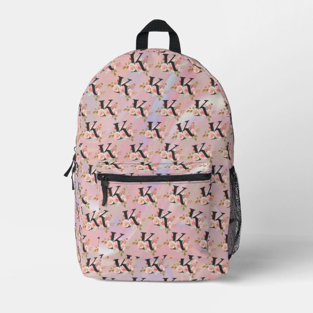 Letter K Printed Backpack (Front)