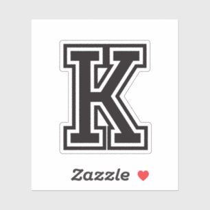 Letter K sporty college font alphabet
