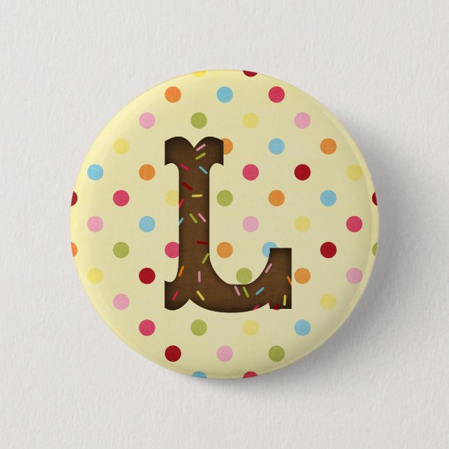 Letter L 6 Cm Round Badge (Front)