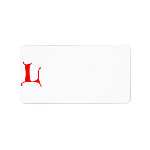 Letter L Address Label