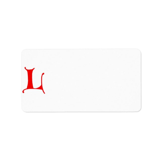 Letter L Address Label (Front)