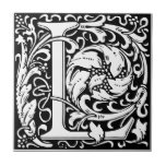 Letter L art nouveau black and white Tile<br><div class="desc">Available in 2 sizes, this custom-made ceramic tile is part of our match any colour Tile Series. Not intended for outdoor use.We suggest that you order one tile to review before placing a large order. This simple and modern design tile will go with any colour scheme. You could use it...</div>