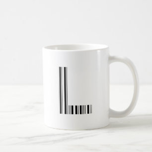 LETTER L BAR CODE First Initial Barcode Pattern Coffee Mug