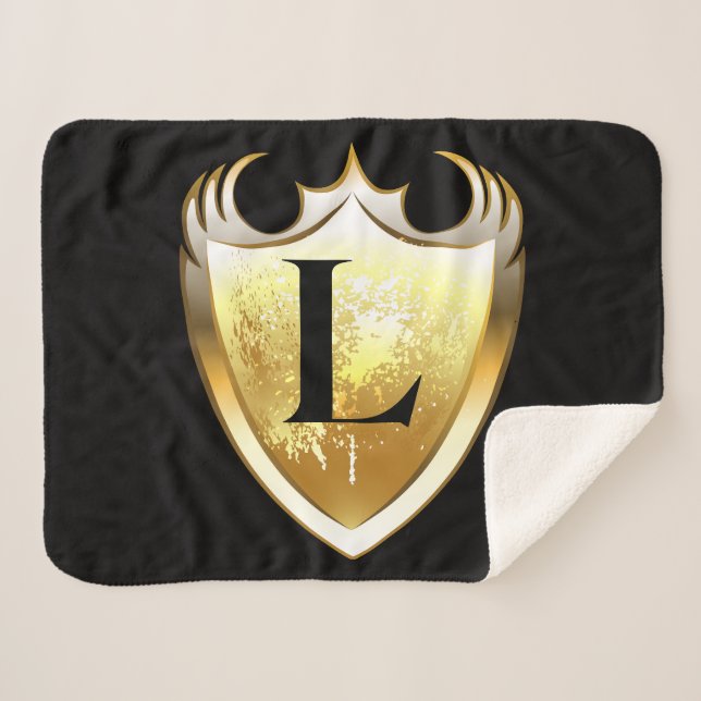 Letter L Capital Alphabet Sherpa Blanket (Front (Horizontal))
