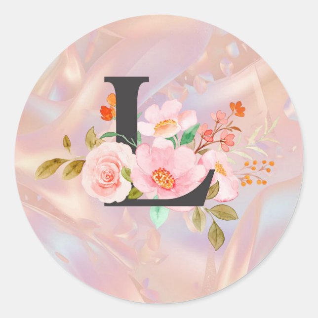 Letter L Classic Round Sticker (Front)