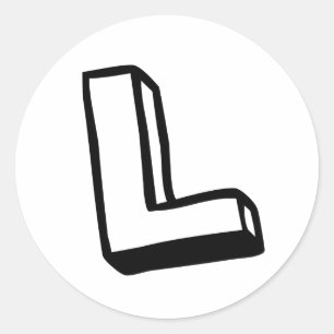 Letter L Classic Round Sticker