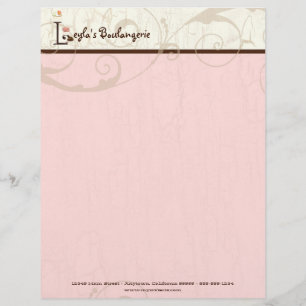 Letter L Cupcake Business Letterhead